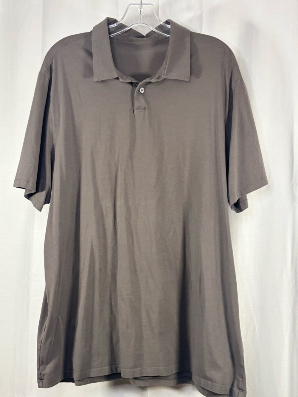 EUC VUORI Men's Short Sleeve Polo Shirt in Taupe Size XL